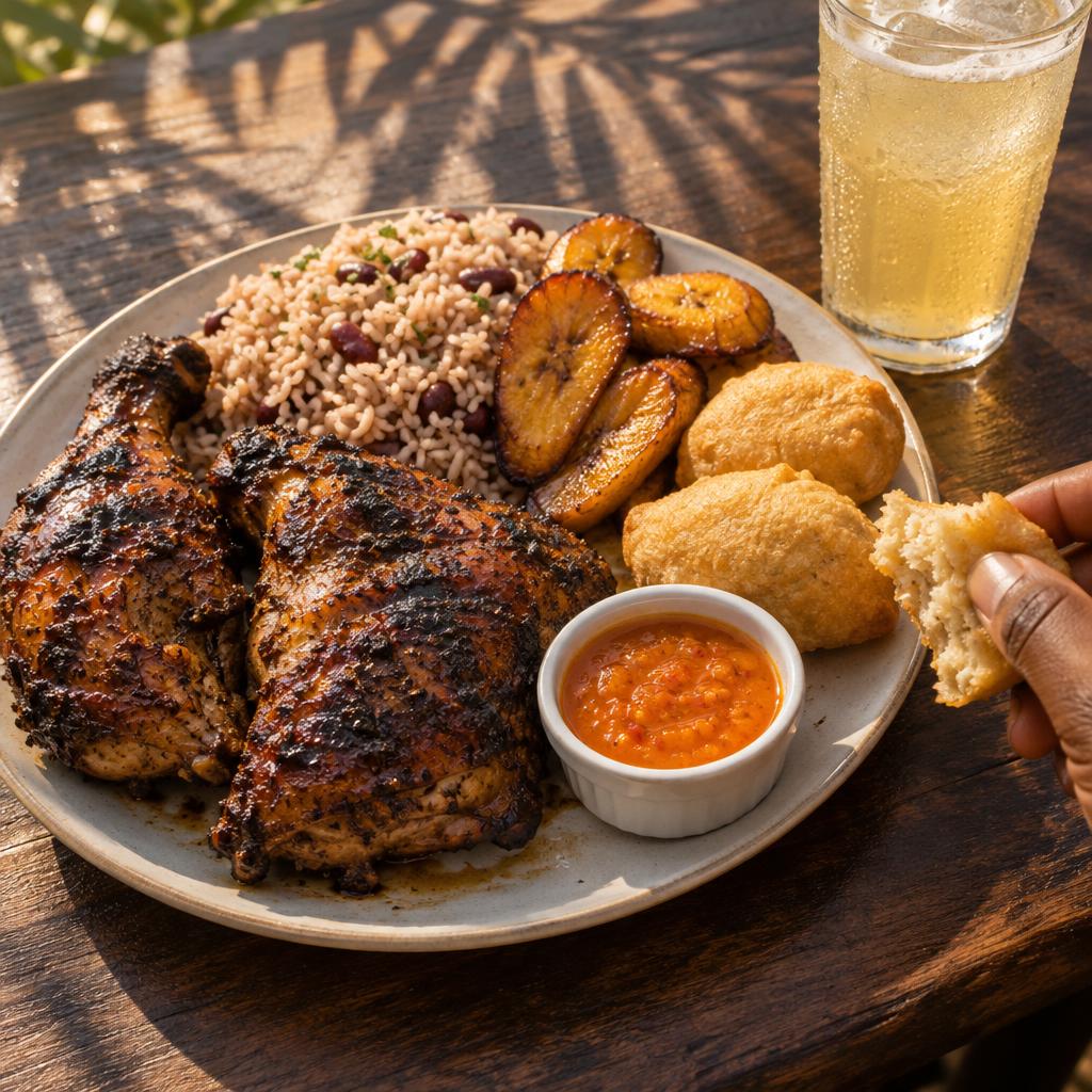 Example post image for a jamaican jerk restaurant