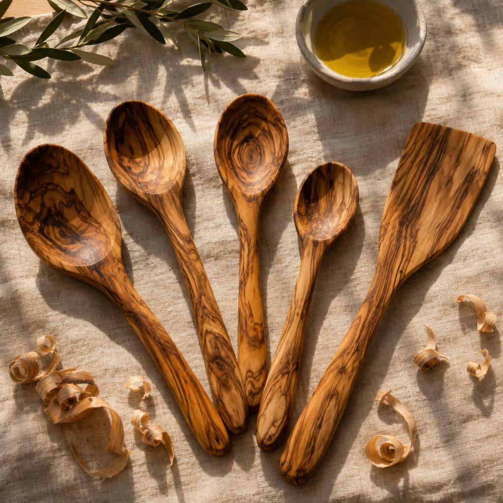 Example post image for a olive wood utensil carver