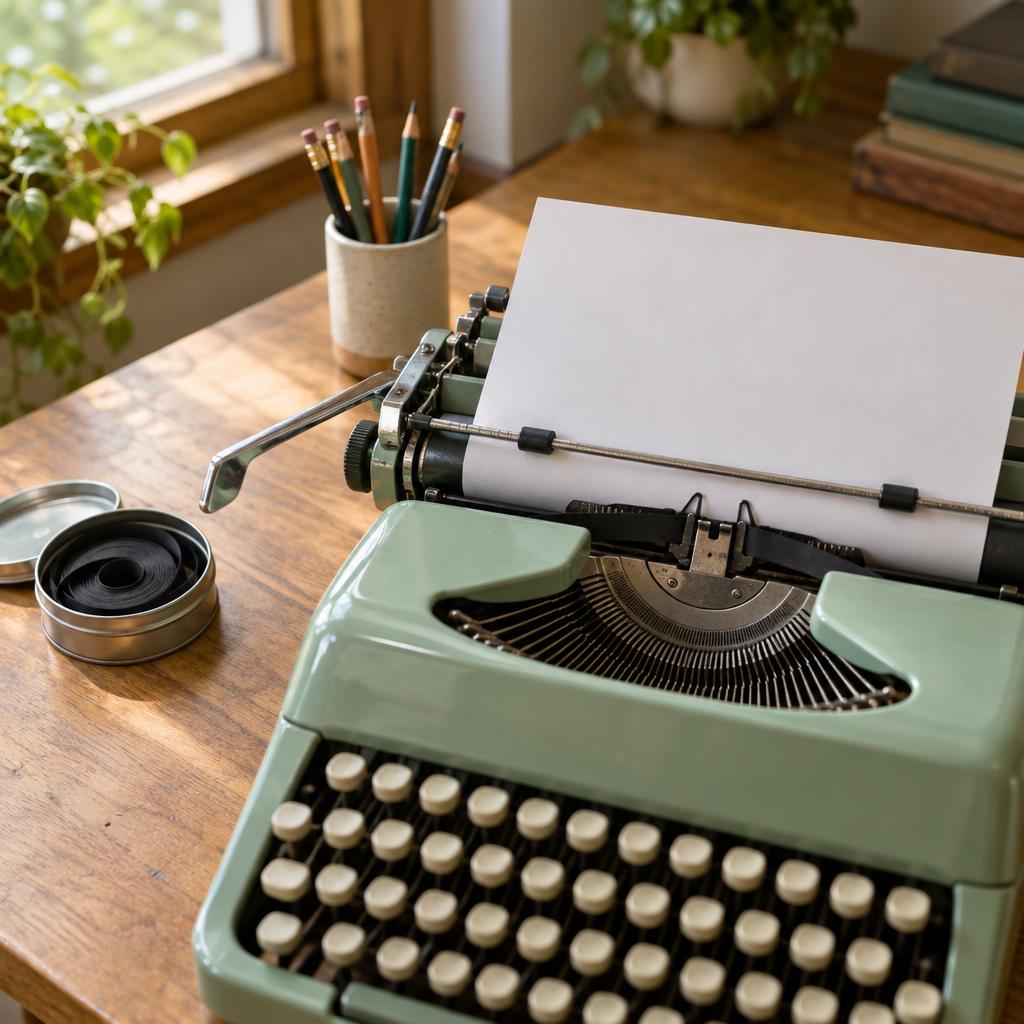 Example post image for a vintage typewriter restoration bench