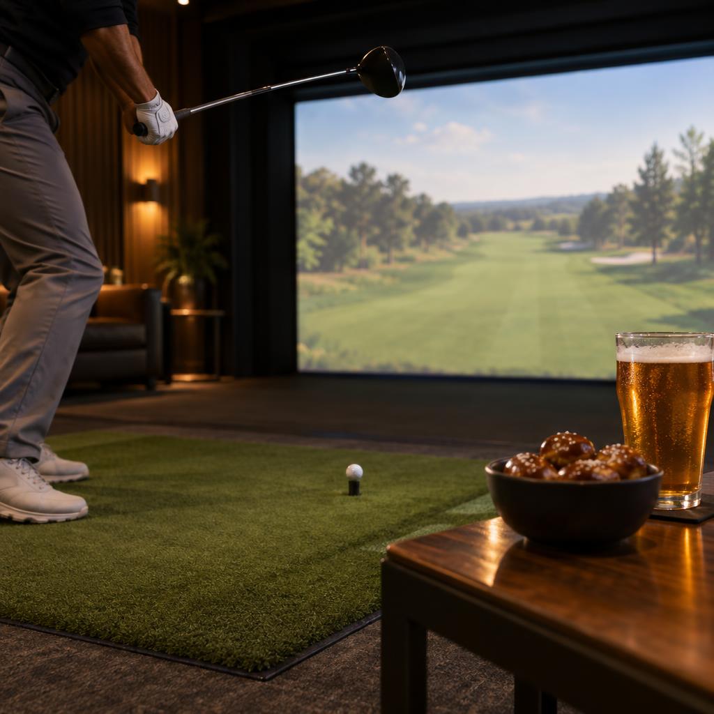 Example post image for a indoor golf simulator lounge in Omaha, NE